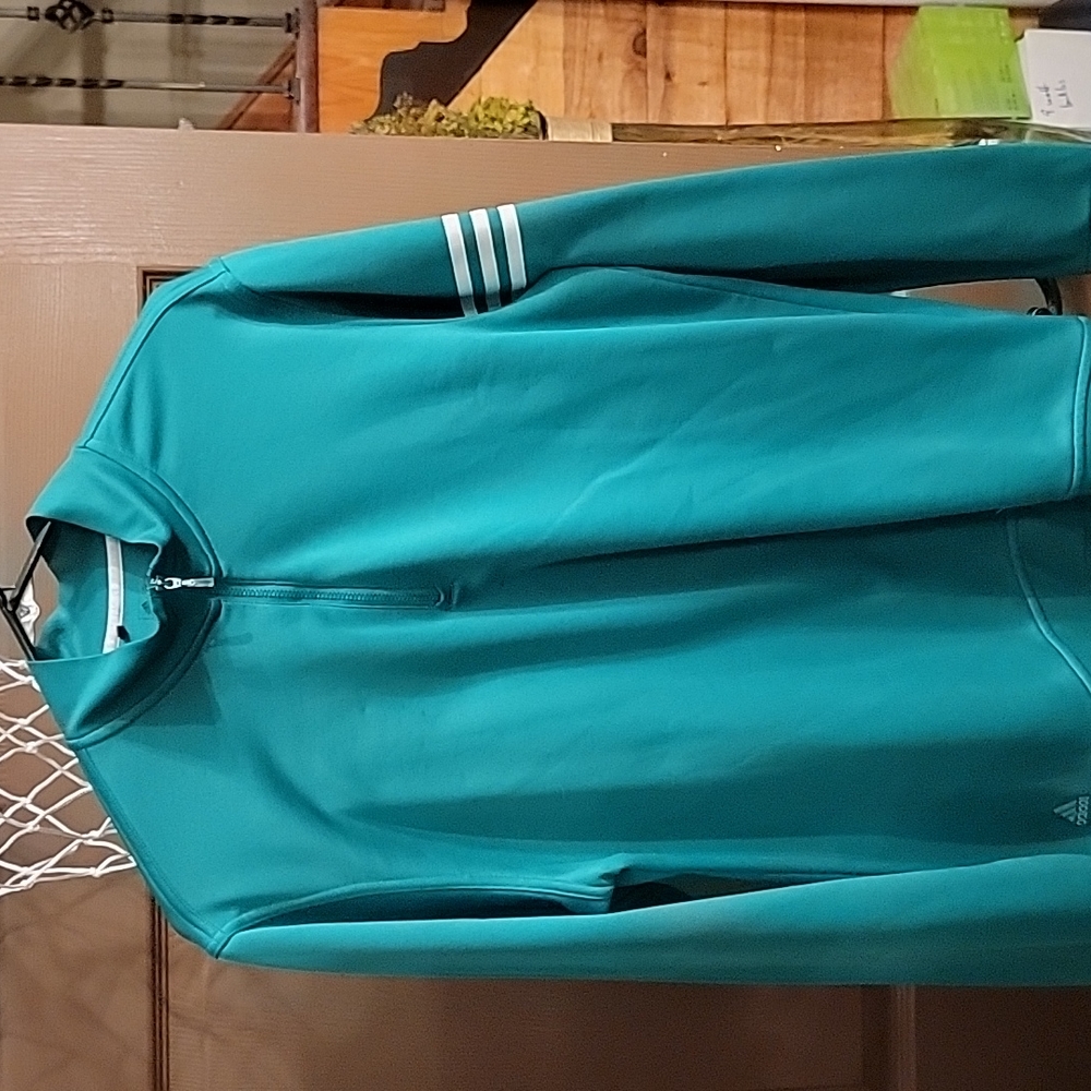 Mens Adidas ClimaLite 1/4 zip Kelly Green